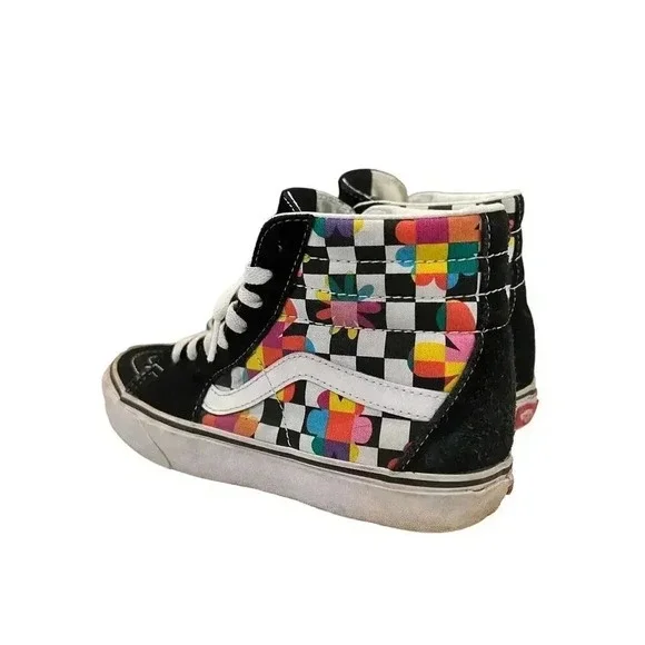 VAND OLDSCHOOL comfortcush sk8 hitops checkered floral mens size 5 - Picture 2 of 6